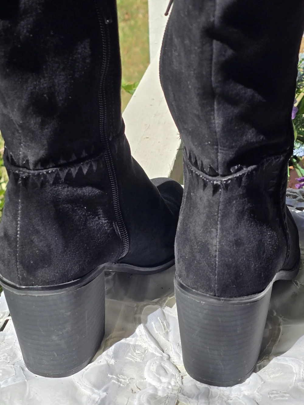 Universal Thread Black Faux Microsuede Over-The-Knee Asymmetrical Top Boots 9